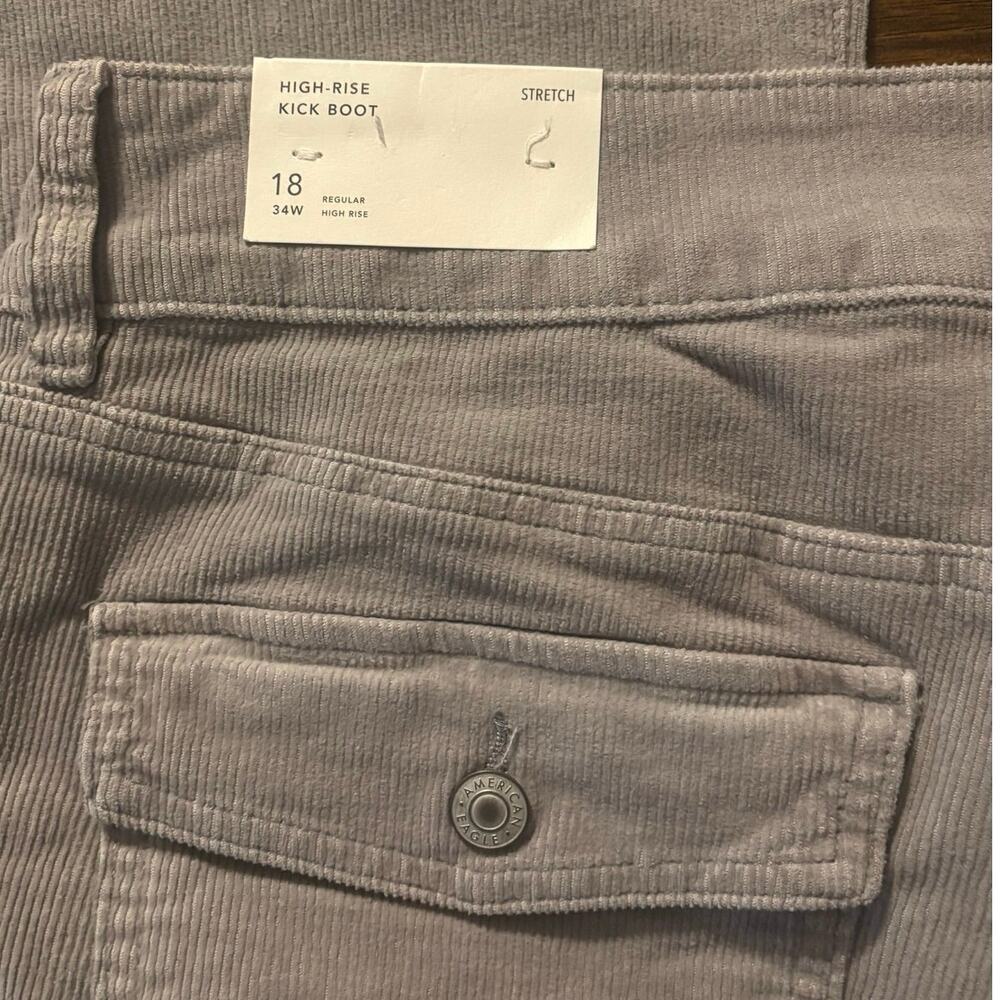 American Eagle Women's 18 36 x 32 Kick Boot Corduroy High Rise Stretch - Picture 5 of 11
